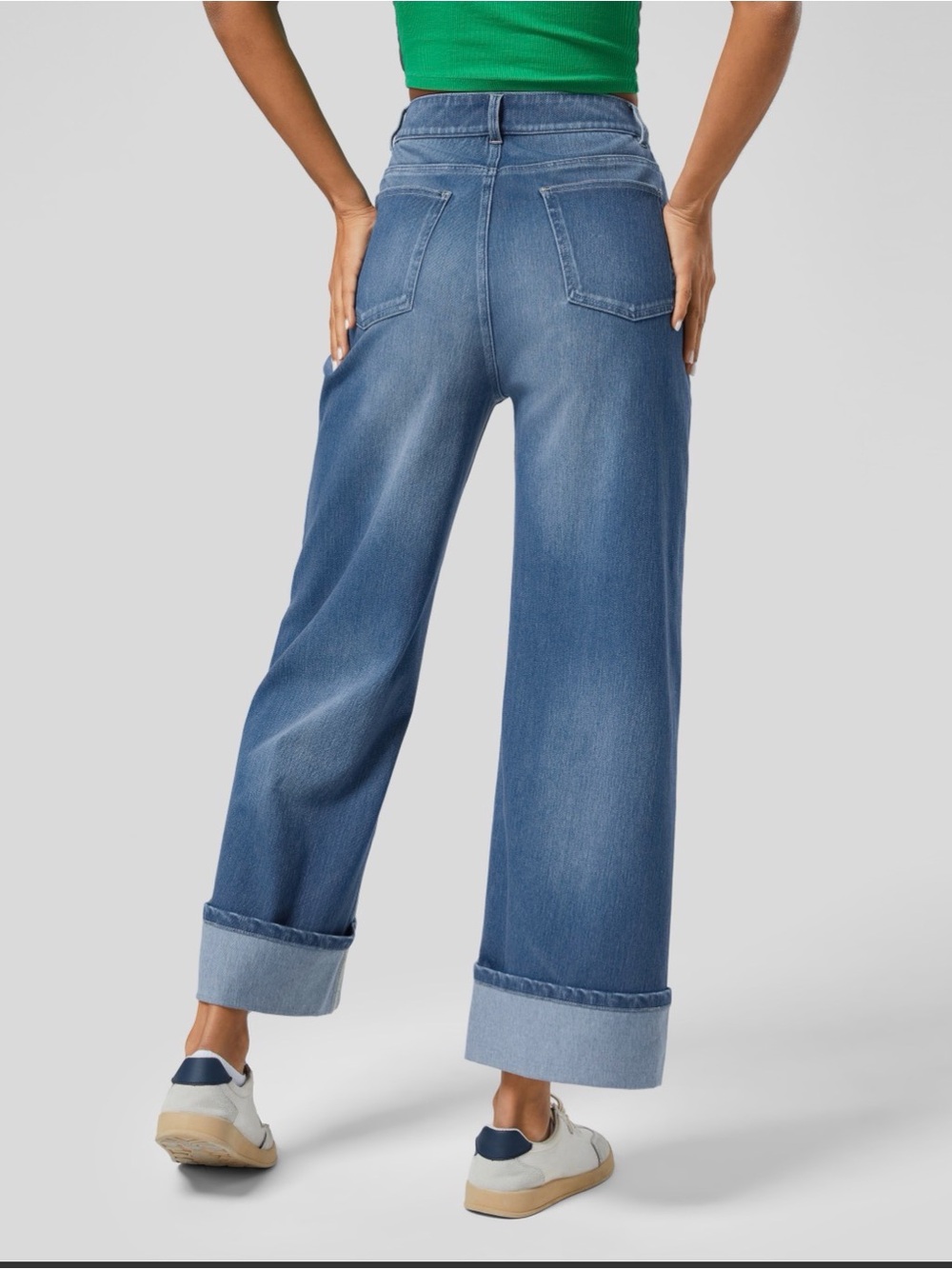 Halara flex high waisted pockets rolled hem wide leg - Picture 2 of 7
